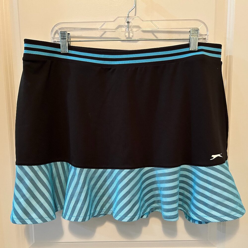 Slazanger Pull On Golf Skort Black Aqua Women's Size XL
